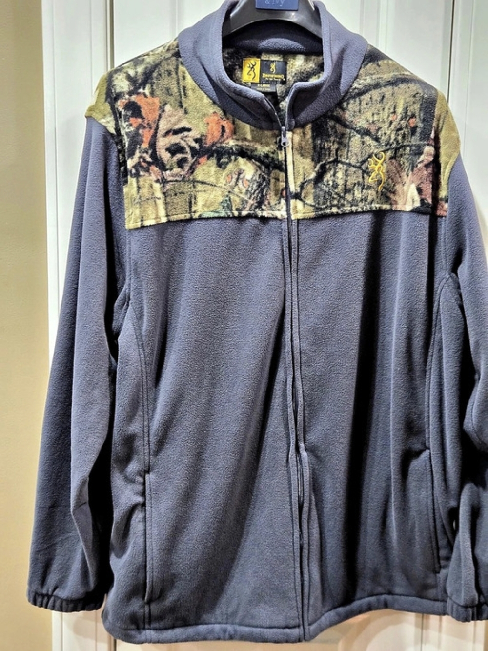 Browning Camo Fleece Jacket Gray & Green Size XL